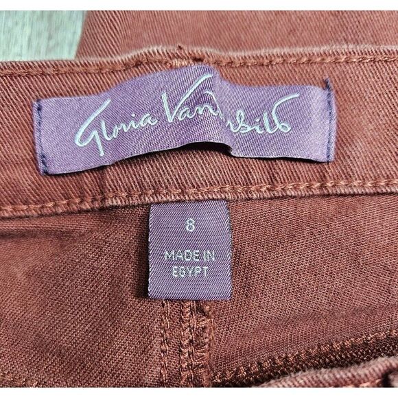 (3/$35) Gloria Vanderbilt Size 8 Short Amanda Straight Leg Red Burgundy Jeans - Picture 4 of 13